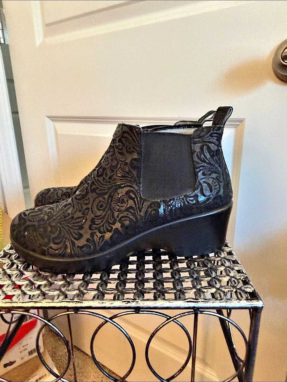 Alegria Paisley Ankle Boots in Black